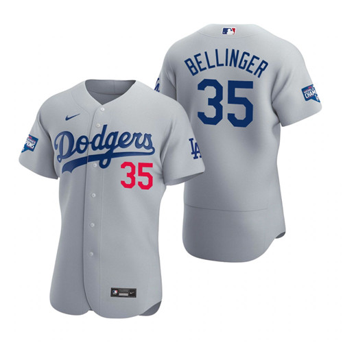 Los Angeles Dodgers 35 Cody Bellinger Gray 2020 World Series Champions Authentic Jersey
