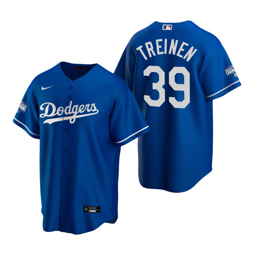Los Angeles Dodgers 39 Blake Treinen Royal 2020 World Series Champions Replica Jersey