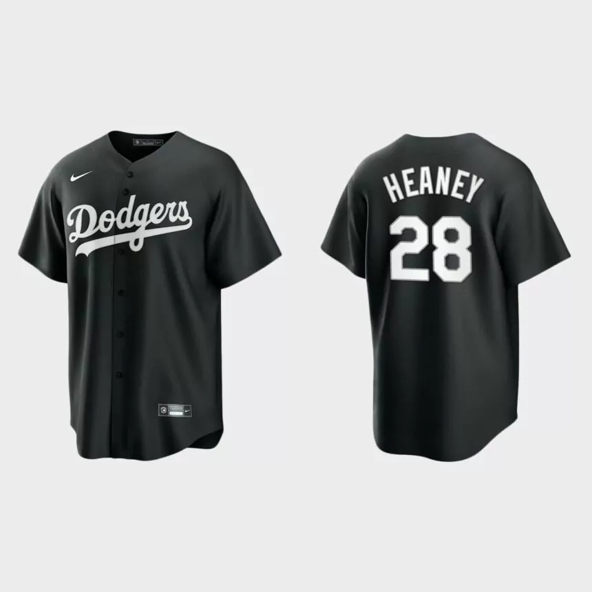 Los Angeles Dodgers Andrew Heaney Replica Official Jersey – Black White