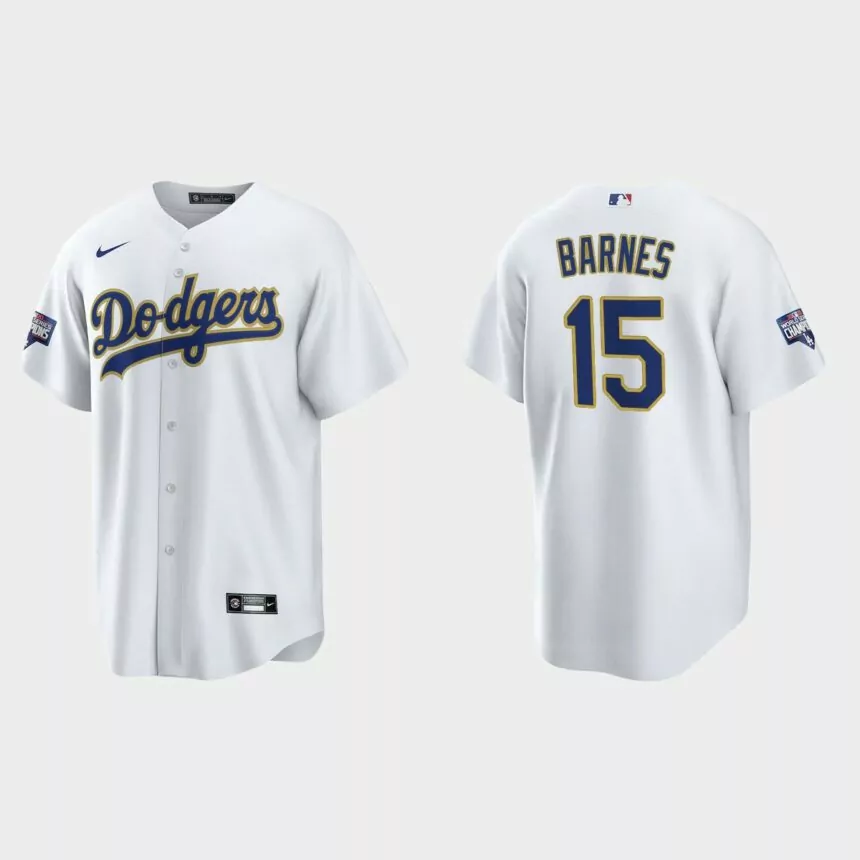 Los Angeles Dodgers Austin Barnes 2021 Gold Program White Gold Replica Jersey