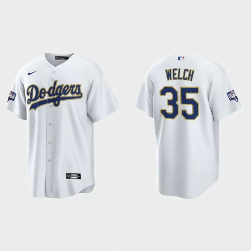 Los Angeles Dodgers Bob Welch 2021 Gold Program White Gold Replica Jers