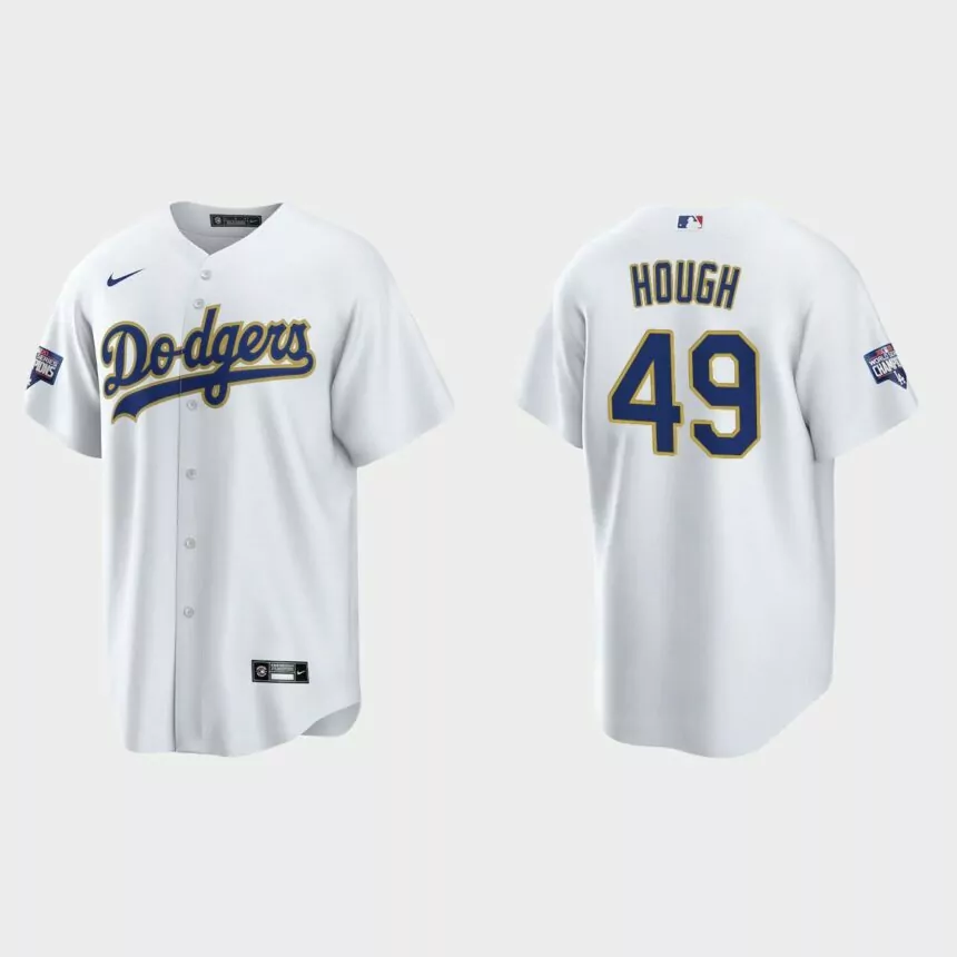 Los Angeles Dodgers Charlie Hough 2021 Gold Program White Gold Replica Jersey