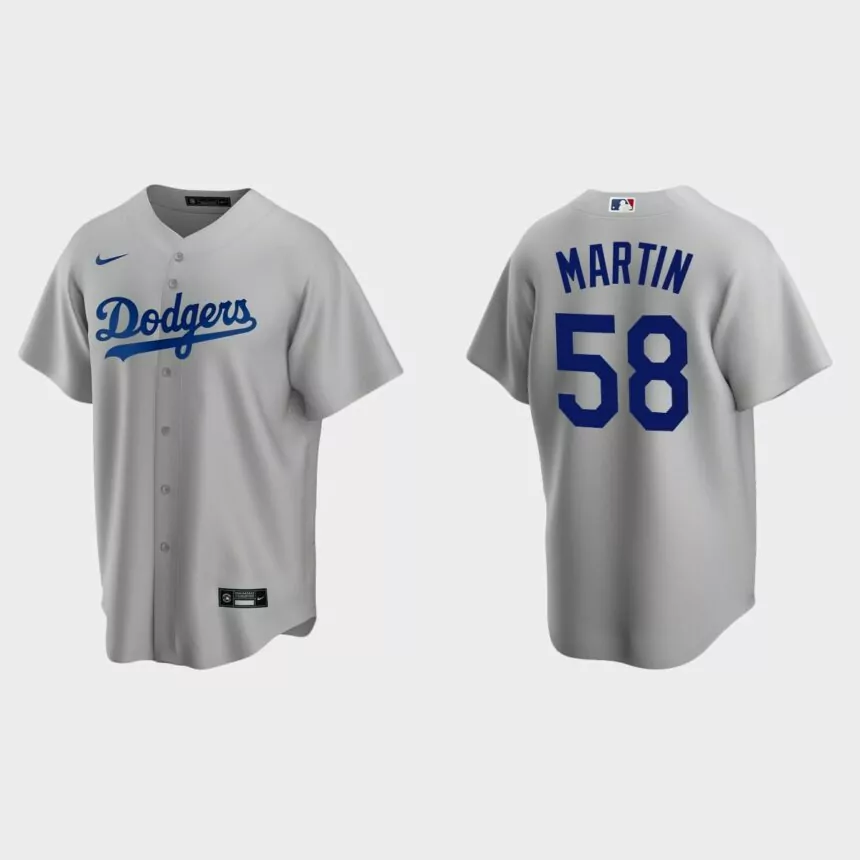 Los Angeles Dodgers Chris Martin Replica Alternate Jersey – Gray