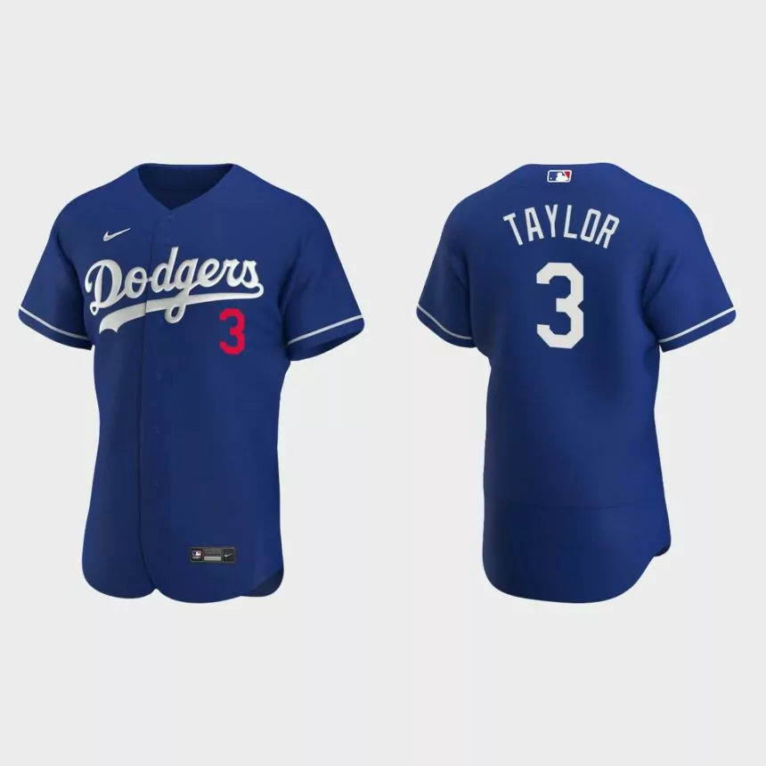 Los Angeles Dodgers Chris Taylor #3 Royal Authentic 2020 Alternate Jersey
