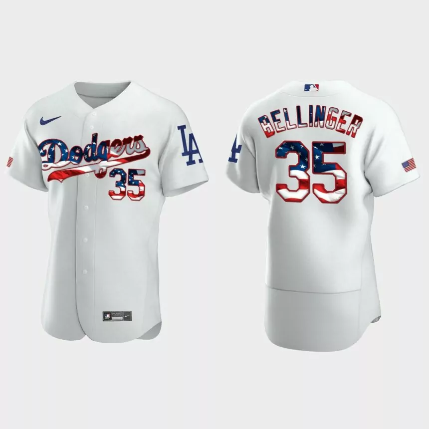 Los Angeles Dodgers Cody Bellinger 2020 Stars & Stripes 4th of July Jersey – White