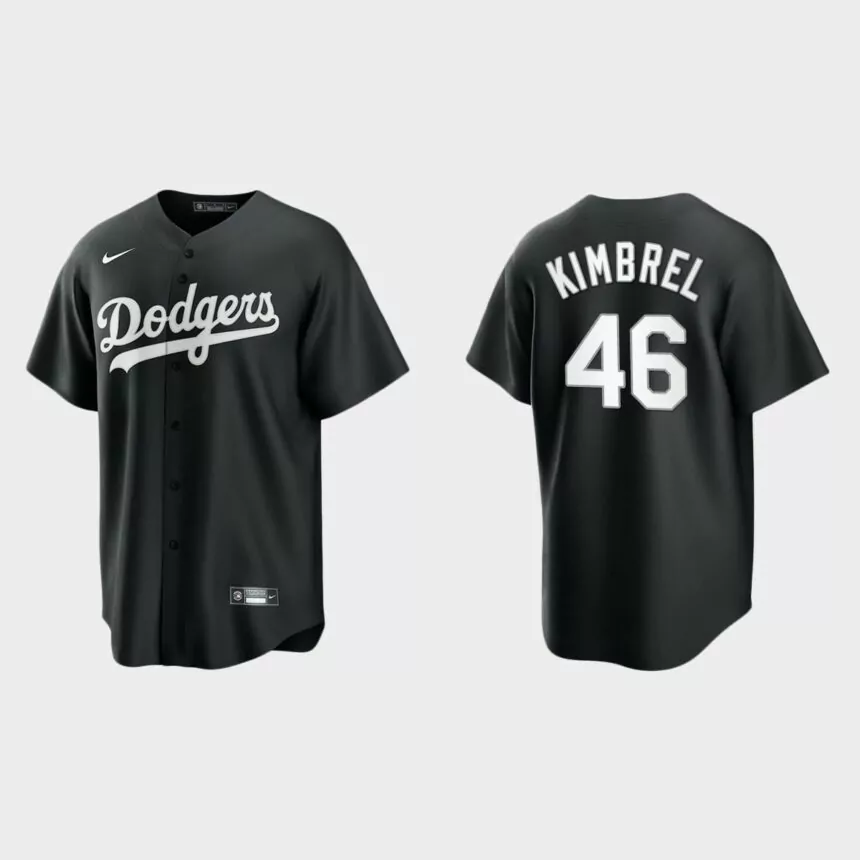 Los Angeles Dodgers Craig Kimbrel Replica Official Jersey – Black White