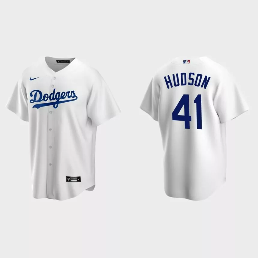 Los Angeles Dodgers Daniel Hudson Replica Home Jersey – White