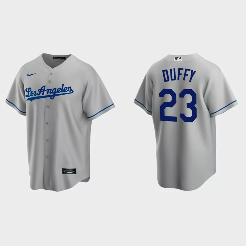 Los Angeles Dodgers Danny Duffy Replica Road Jersey – Gray