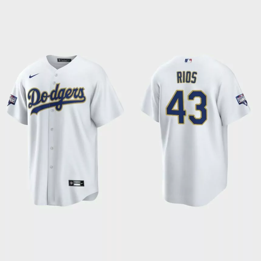 Los Angeles Dodgers Edwin Rios 2021 Gold Program White Gold Replica Jersey
