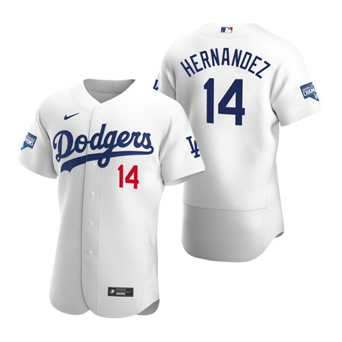 Los Angeles Dodgers Enrique Hernandez White 2020 World Series Champions Authentic Jersey