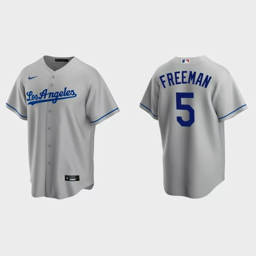 Los Angeles Dodgers Freddie Freeman Replica Road Jersey – Gray