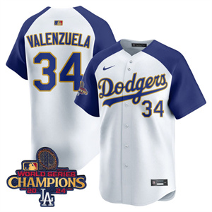 Los Angeles Dodgers Gold 2025 Jersey - All Stitched Alternate Fernando Valenzuela 34