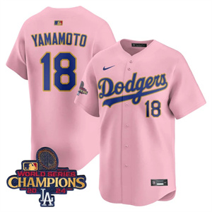 Los Angeles Dodgers Gold 2025 Jersey - All Stitched Cherry Blossom 18 Yamamoto