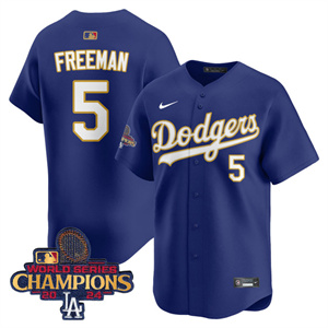 Los Angeles Dodgers Gold 2025 Jersey - All Stitched Royal Freddie Freeman 5