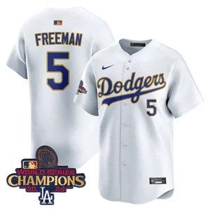 Los Angeles Dodgers Gold 2025 Jersey - All Stitched White Freddie Freeman 5