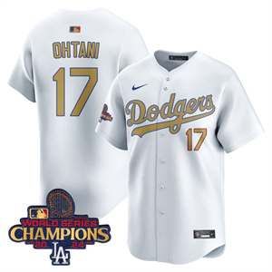 Los Angeles Dodgers Gold 2025 Jersey - All Stitched White Gold Shohei Ohtani - 17