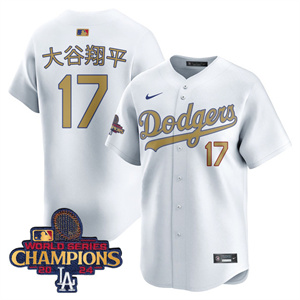 Los Angeles Dodgers Gold 2025 Jersey - All Stitched White Gold Shohei Ohtani (Kanji) - 17