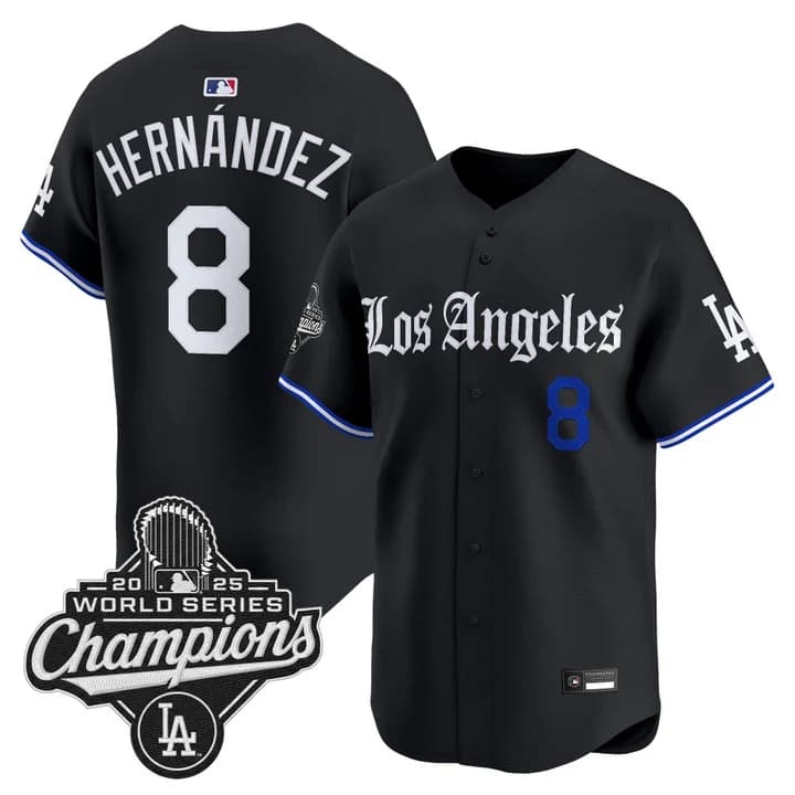 Los Angeles Dodgers Gothic Edition Vapor Premier Limited Jersey - All Stitched Kike Hernandez
