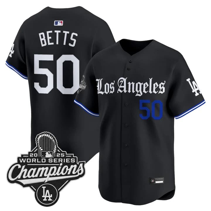 Los Angeles Dodgers Gothic Edition Vapor Premier Limited Jersey - All Stitched Mookie Betts