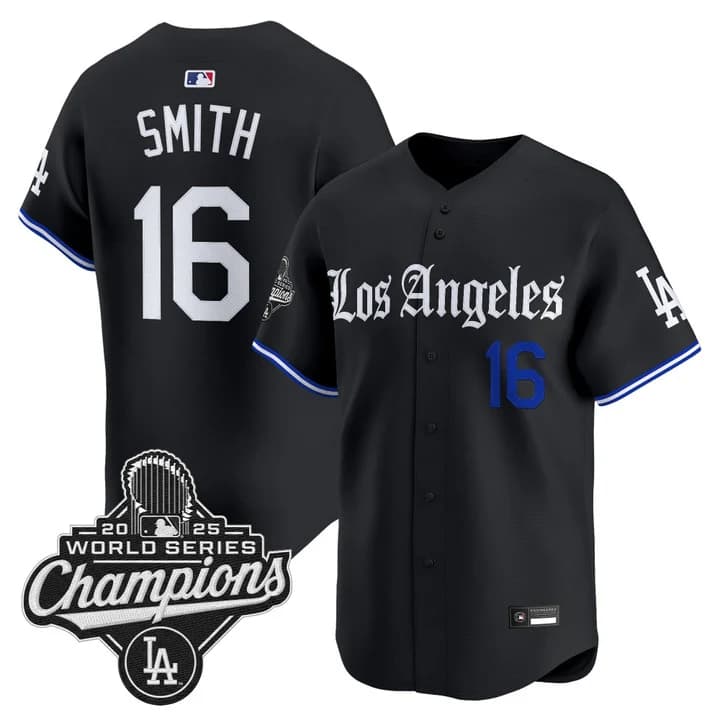 Los Angeles Dodgers Gothic Edition Vapor Premier Limited Jersey - All Stitched Will Smith