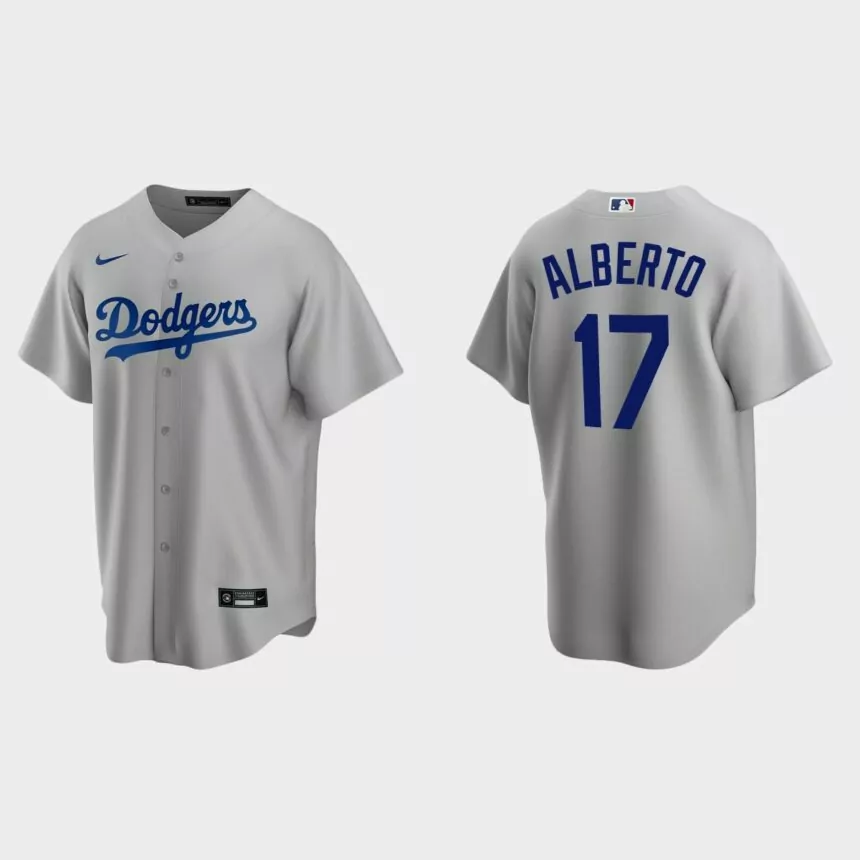 Los Angeles Dodgers Hanser Alberto Replica Alternate Jersey – Gray