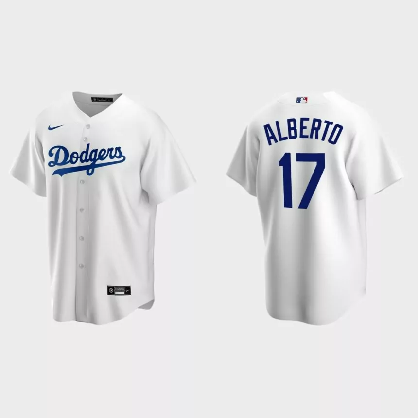 Los Angeles Dodgers Hanser Alberto Replica Home Jersey – White