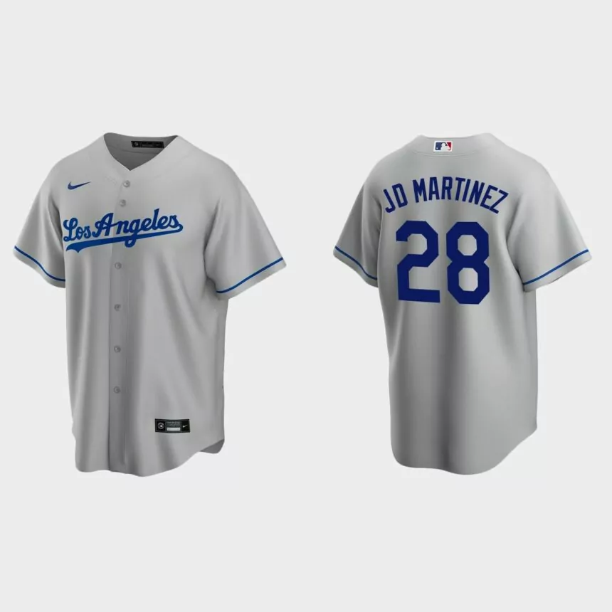 Los Angeles Dodgers J.D. Martinez Replica Road Jersey – Gray