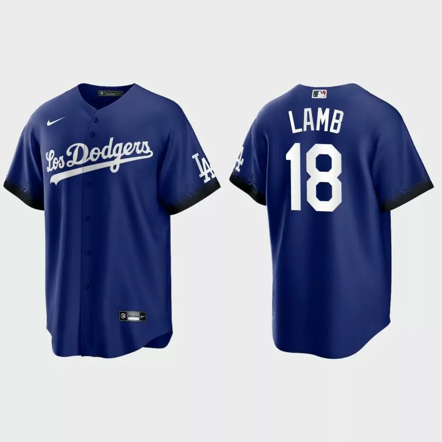 Los Angeles Dodgers Jake Lamb 2021 City Connect Replica Jersey – Royal