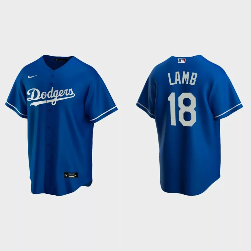 Los Angeles Dodgers Jake Lamb Replica Alternate Jersey – Royal