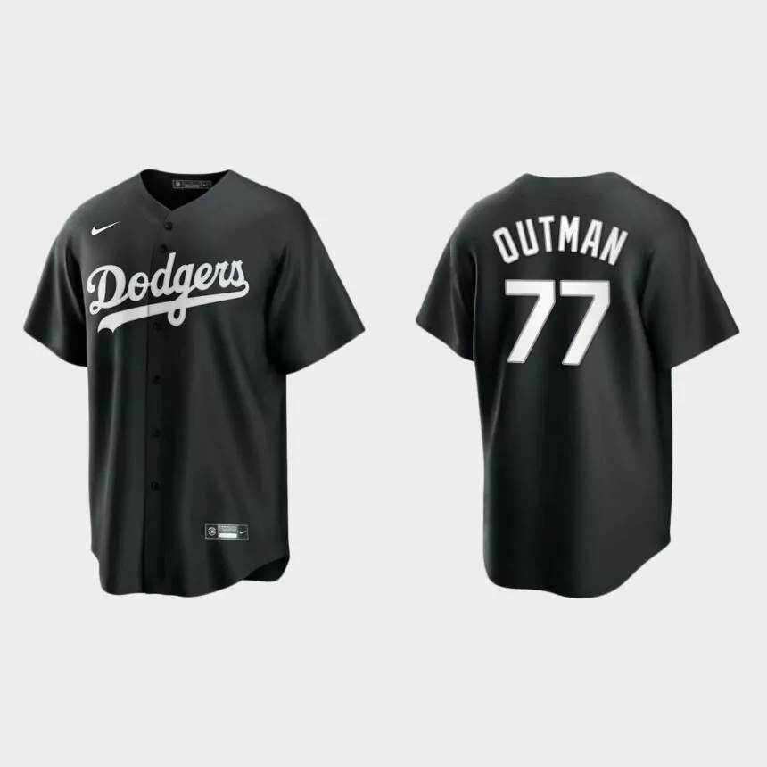 Los Angeles Dodgers James Outman Replica Official Jersey – Black White