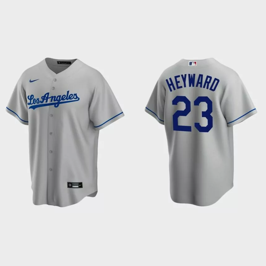 Los Angeles Dodgers Jason Heyward Replica Road Jersey – Gray