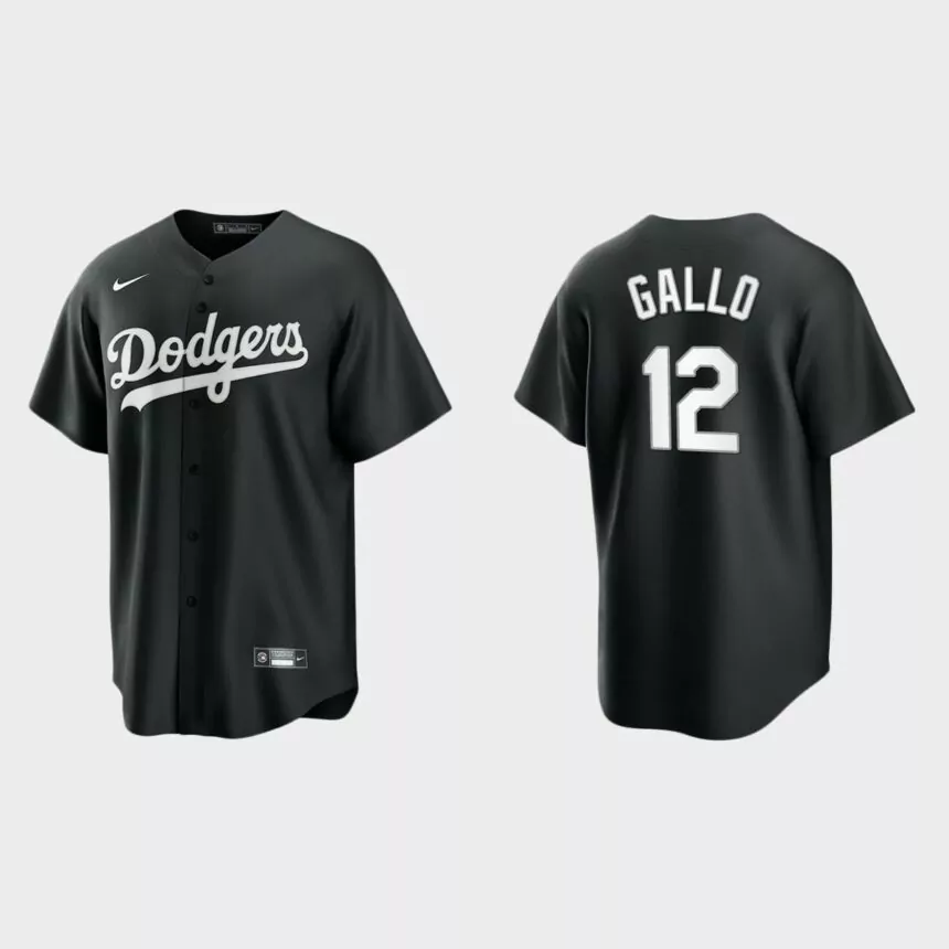 Los Angeles Dodgers Joey Gallo Replica Official Jersey – Black White