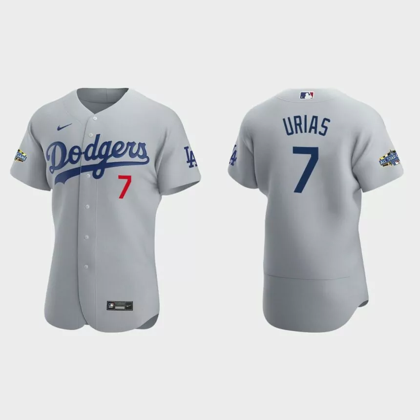 Los Angeles Dodgers Julio Urias #7 Gray Authentic Patch 2020 Alternate Jersey