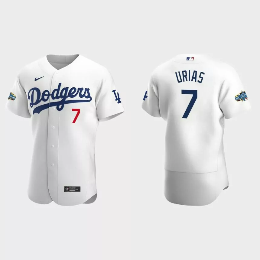 Los Angeles Dodgers Julio Urias #7 White Authentic Patch 2020 Home Jersey