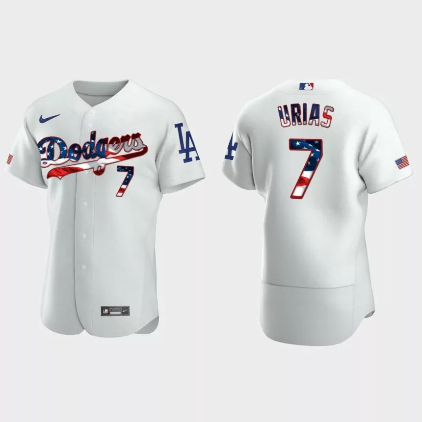 Los Angeles Dodgers Julio Urias 2020 Stars & Stripes 4th of July Jersey – White