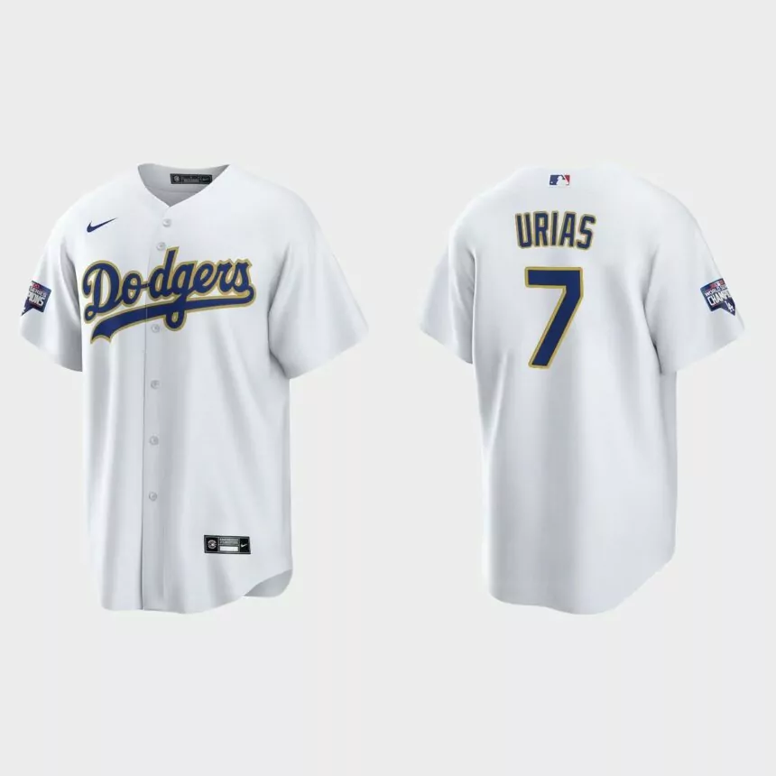 Los Angeles Dodgers Julio Urias 2021 Gold Program White Gold Replica Jersey