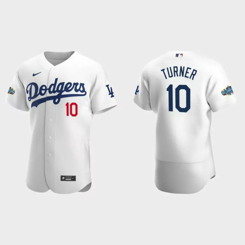 Los Angeles Dodgers Justin Turner #10 White Authentic Patch 2020 Home Jersey