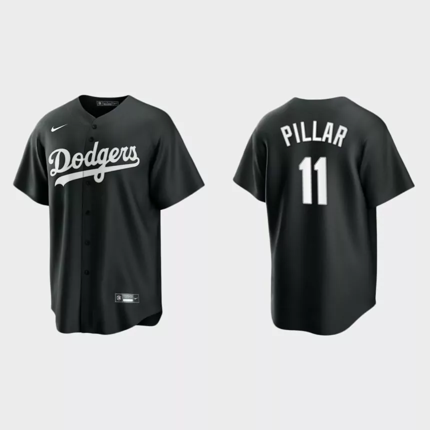 Los Angeles Dodgers Kevin Pillar Replica Official Jersey – Black White