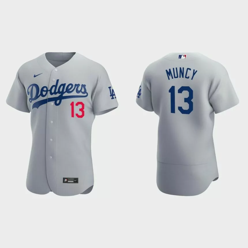 Los Angeles Dodgers Max Muncy #13 Gray Authentic 2020 Alternate Jersey