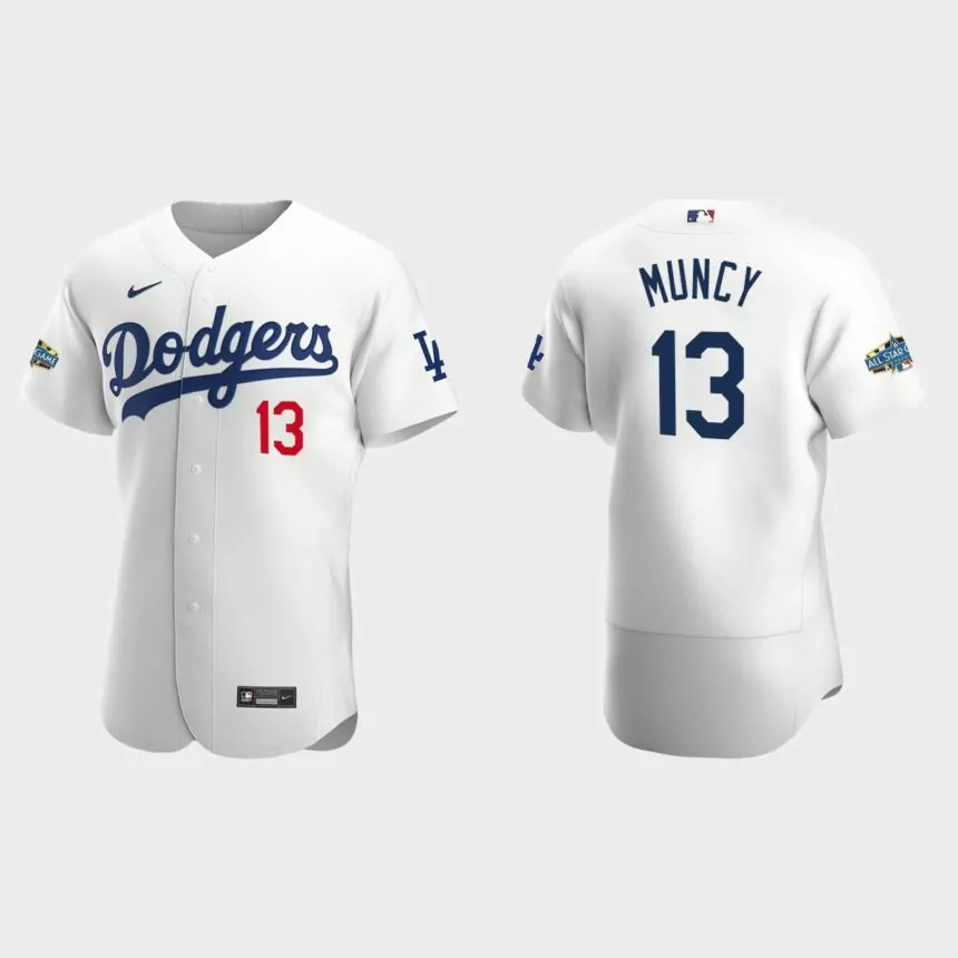 Los Angeles Dodgers Max Muncy #13 White Authentic Patch 2020 Home Jersey
