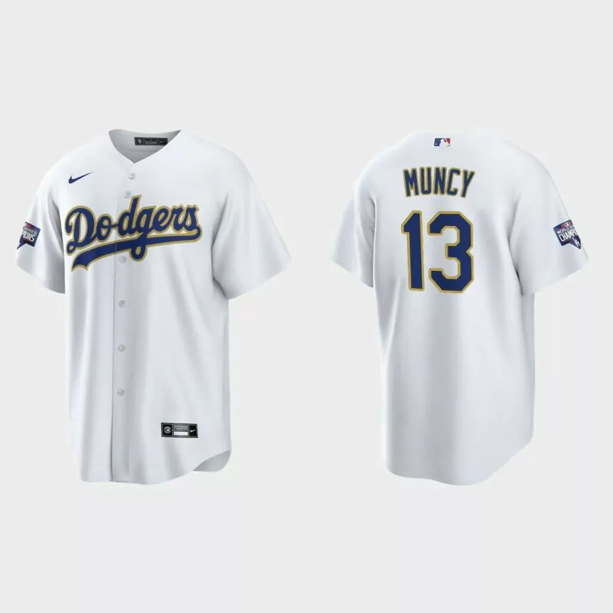 Los Angeles Dodgers Max Muncy 2021 Gold Program White Gold Replica Jersey