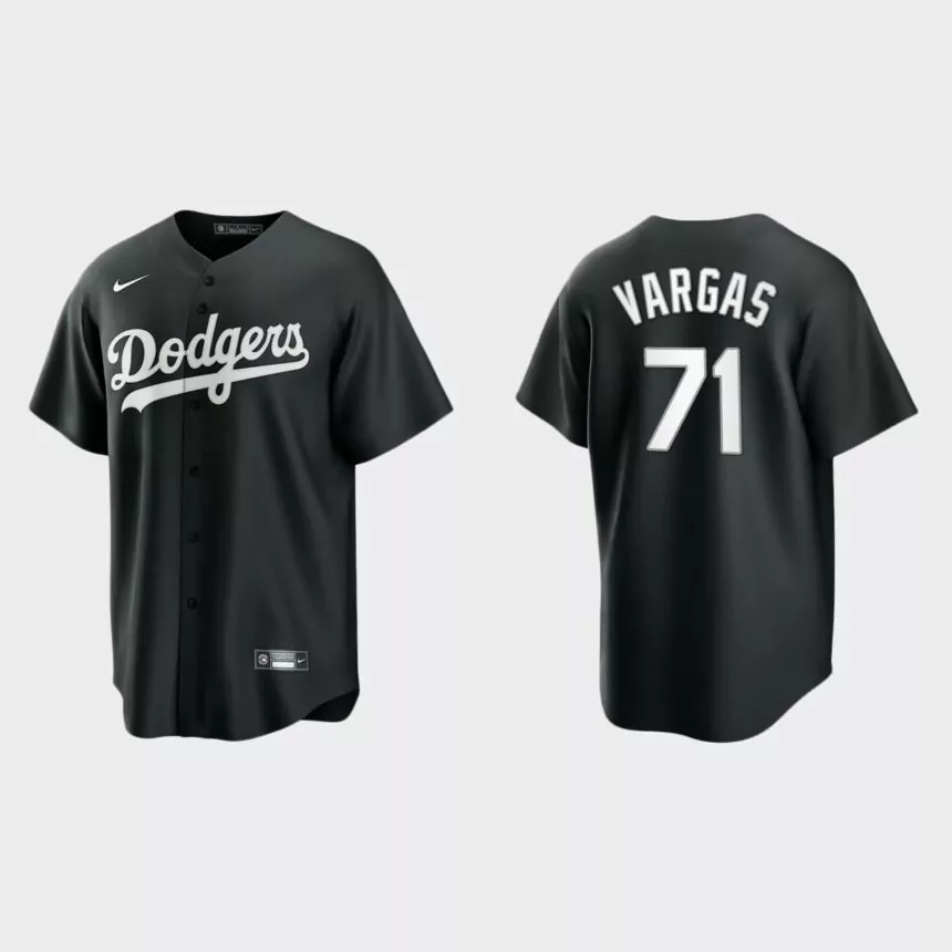 Los Angeles Dodgers Miguel Vargas Replica Official Jersey – Black White