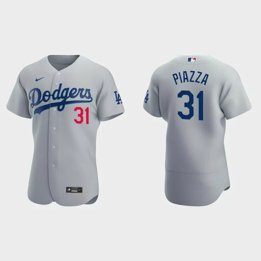Los Angeles Dodgers Mike Piazza #31 Gray Authentic 2020 Alternate Jersey