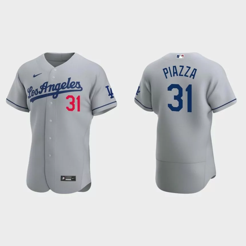 Los Angeles Dodgers Mike Piazza #31 Gray Authentic 2020 Road Jersey