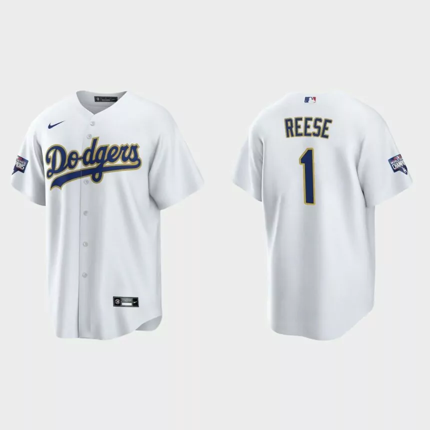 Los Angeles Dodgers Pee Wee Reese 2021 Gold Program White Gold Replica Jersey