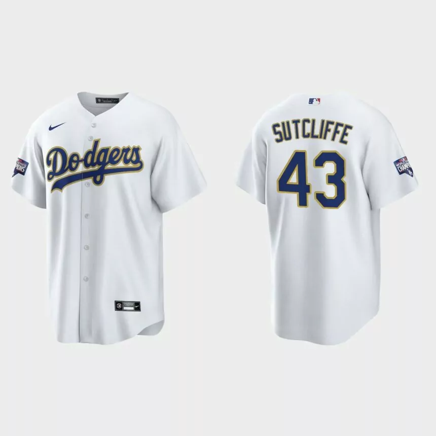 Los Angeles Dodgers Rick Sutcliffe 2021 Gold Program White Gold Replica Jersey