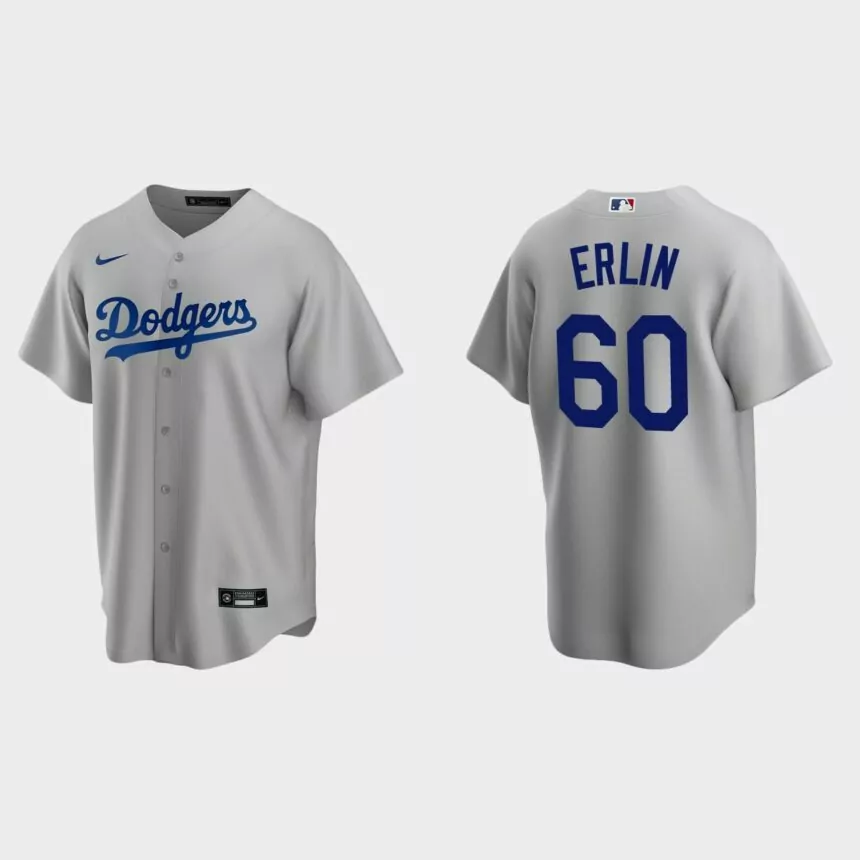 Los Angeles Dodgers Robbie Erlin Replica Alternate Jersey – Gray
