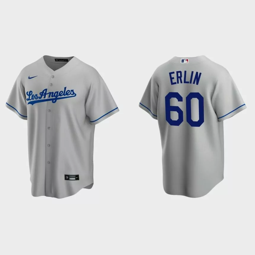 Los Angeles Dodgers Robbie Erlin Replica Road Jersey – Gray