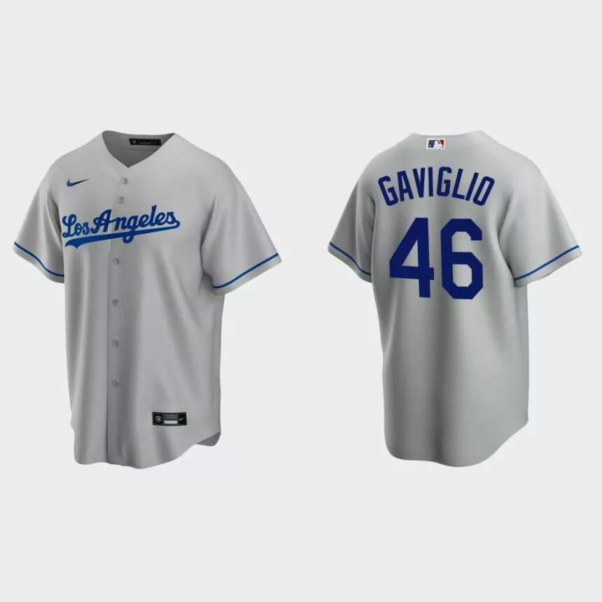 Los Angeles Dodgers Sam Gaviglio Replica Road Jersey – Gray