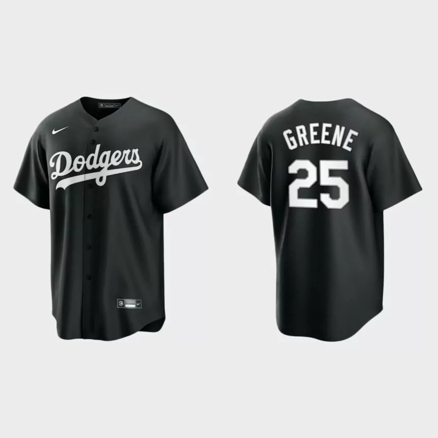 Los Angeles Dodgers Shane Greene Replica Official Jersey – Black White